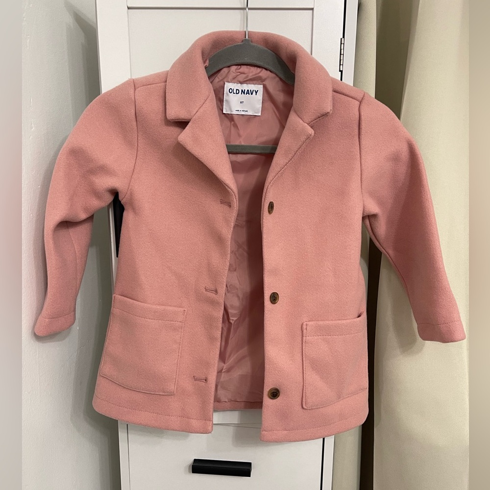Old Navy Blush Pea Coat, Size 5T